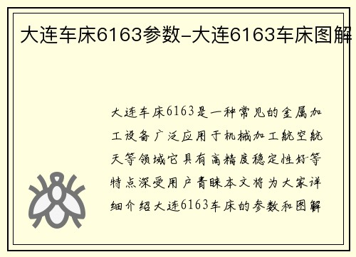 大连车床6163参数-大连6163车床图解